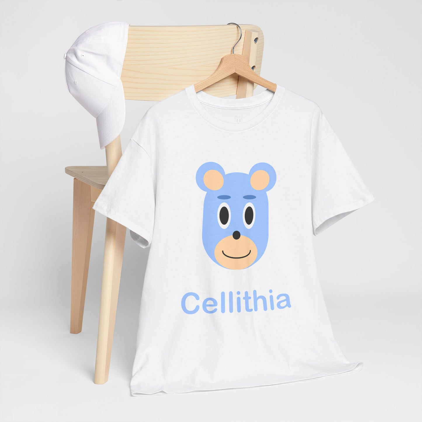 Cellithia Blue Bear Unisex Heavy Cotton Tee - White